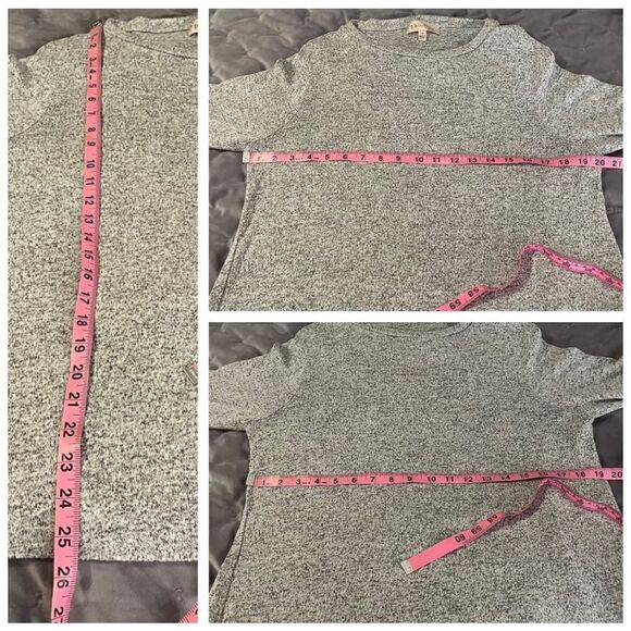 Philosophy Bell Sleeve Sweater Marled Heather Grey S - Picture 10 of 10